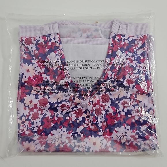 The North Face Baby Waffle Base Layer One Piece Coverall Purple Floral 3-6 M - Picture 3 of 7